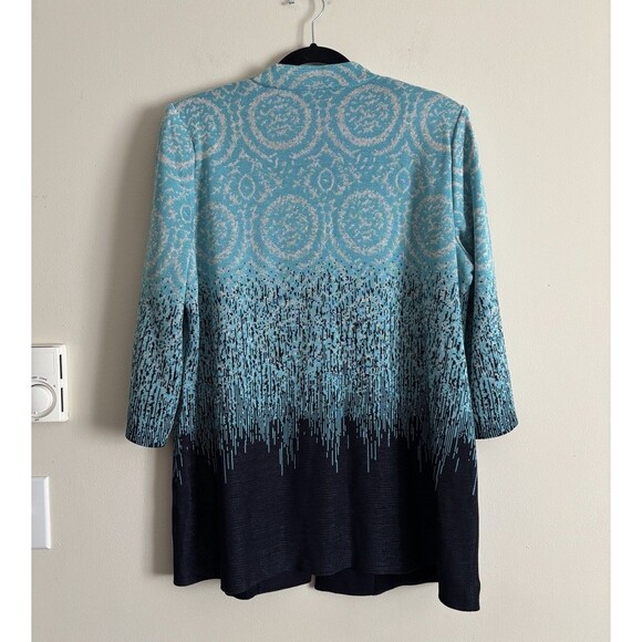 Misook Cardigan 0X XL XXL Knit Black Navy‎ Blue Silver Professional Art Preppy - Picture 5 of 5